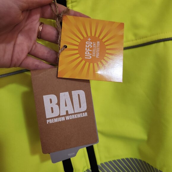 NWT BAD Waterproof Hi-Vis Softshell Reflective Safety Jacket Yellow S - Picture 6 of 8
